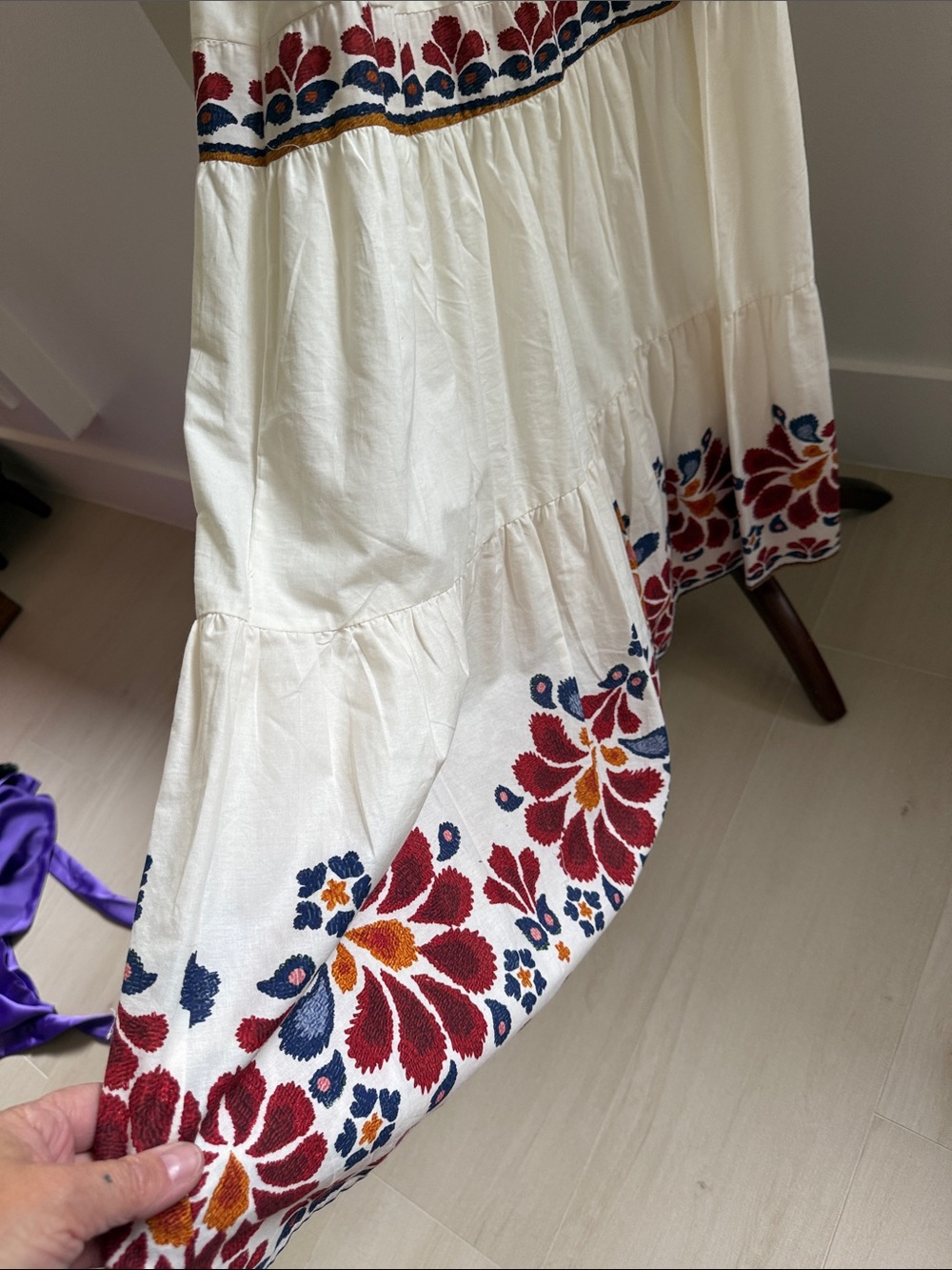 L/XL FARM Rio Dress with Red Floral Embroidery - Picture 5 of 13